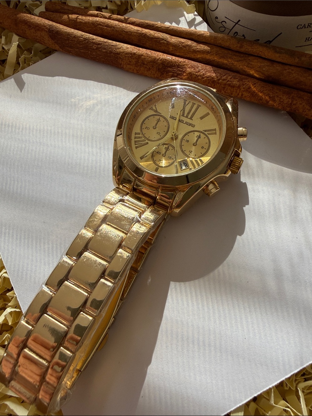 Gold Women's Chronograph Bracelet Watch - Unbranded